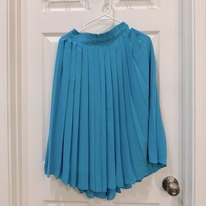 J Crew pleated midi skirt size 2 blue lined zipper